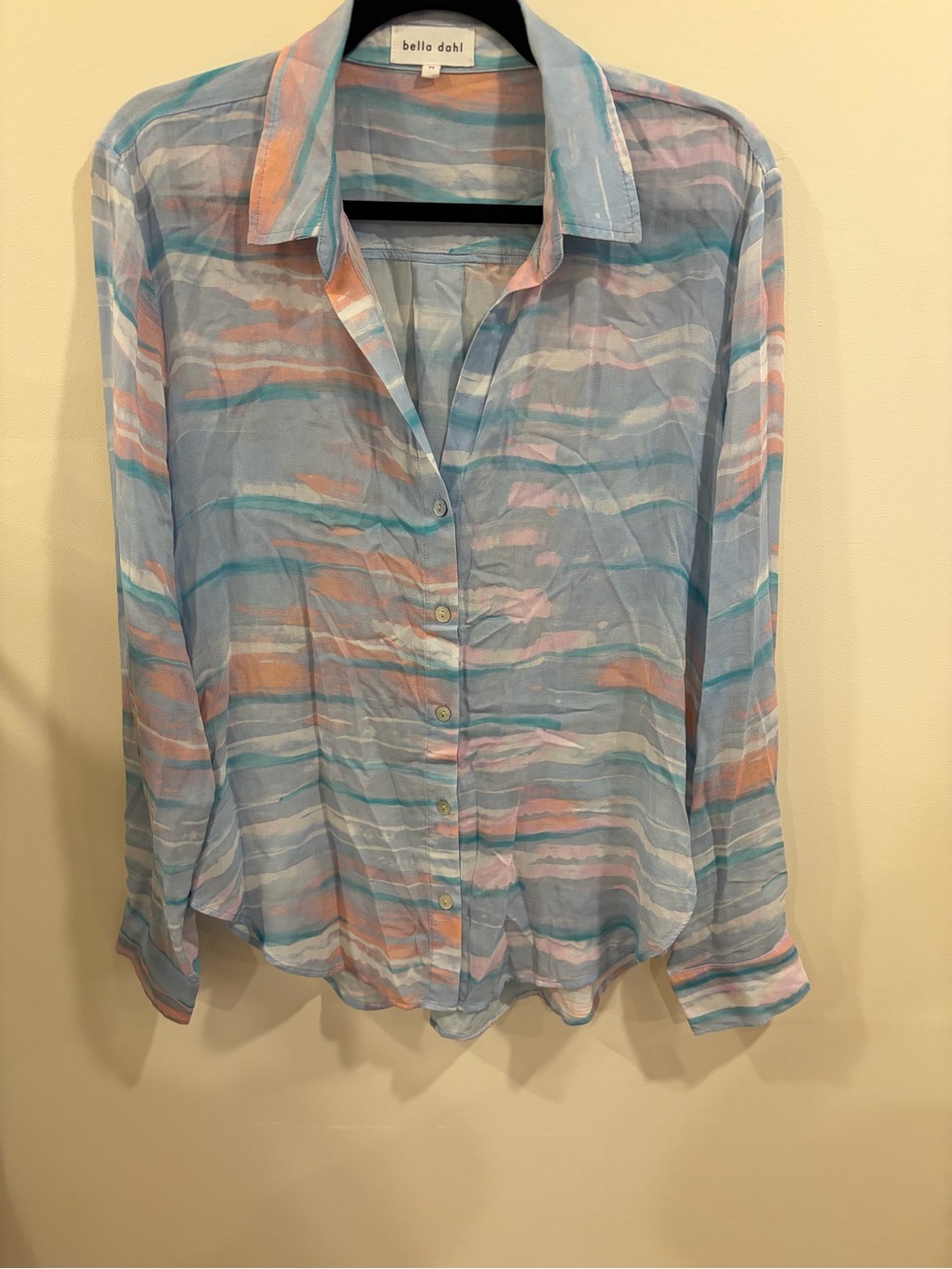 Bella Dahl Striped Pastel Button-Down Shirt Size M